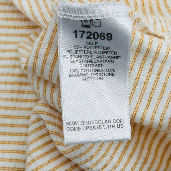 Yellow and White Striped Henley- Dolan - Picture 6 of 7